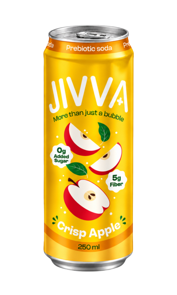 JIVVA Crisp Apple prebiotic soda can